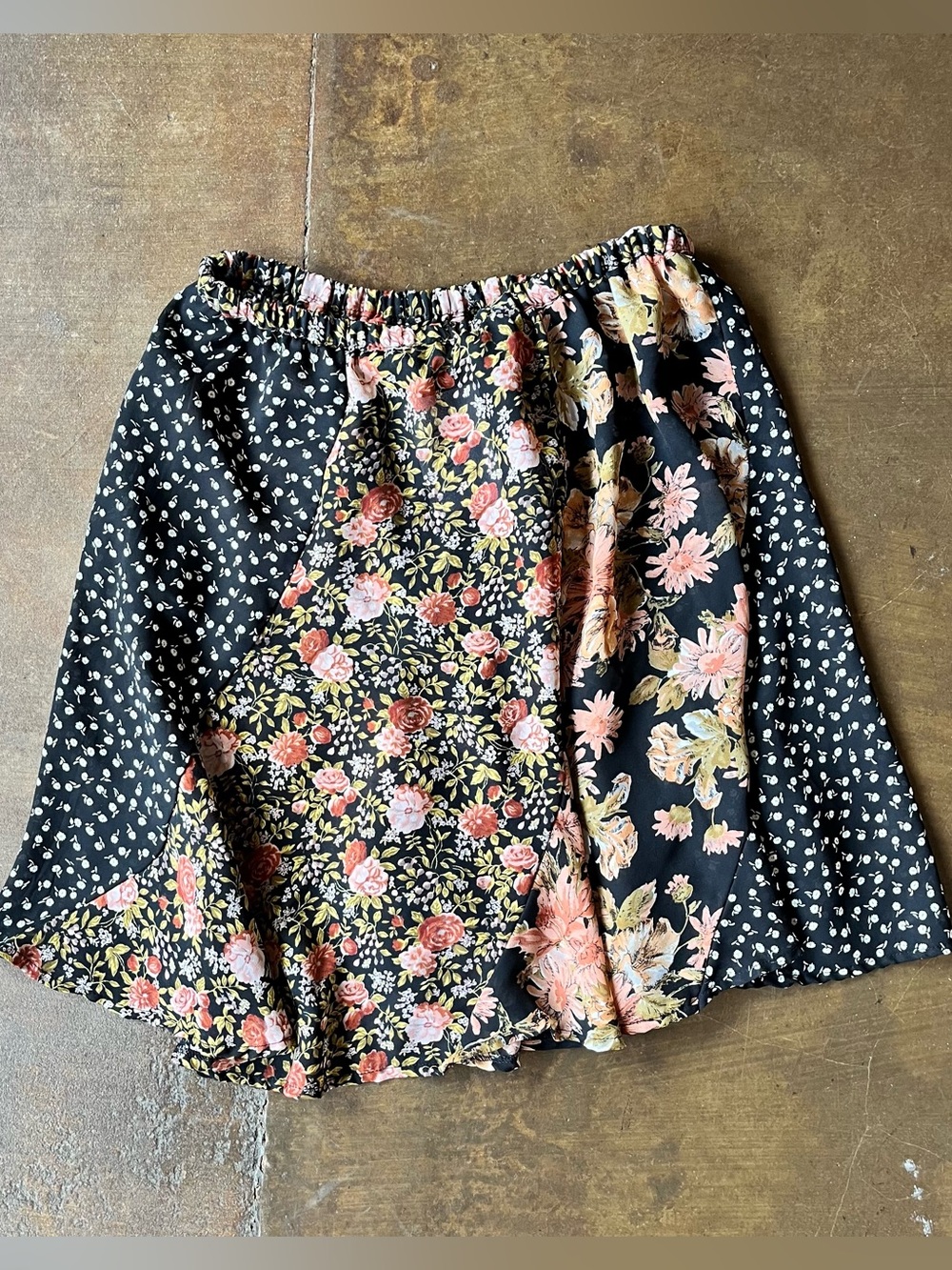 Express Vintage 90s Patchwork Floral Chiffon Flowy Skirt Witchy Whimsigoth Large